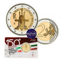 Coincard 2 euros commémorative ITALIE 2021 - 150ème anniversaire de Rome, Capitale - BU