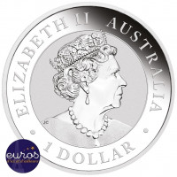 Revers de la pièce AUSTRALIE 2021 - 1$ AUD - KOOKABURRA - World Money Fair Berlin - Argent 1oz 999,9 ‰