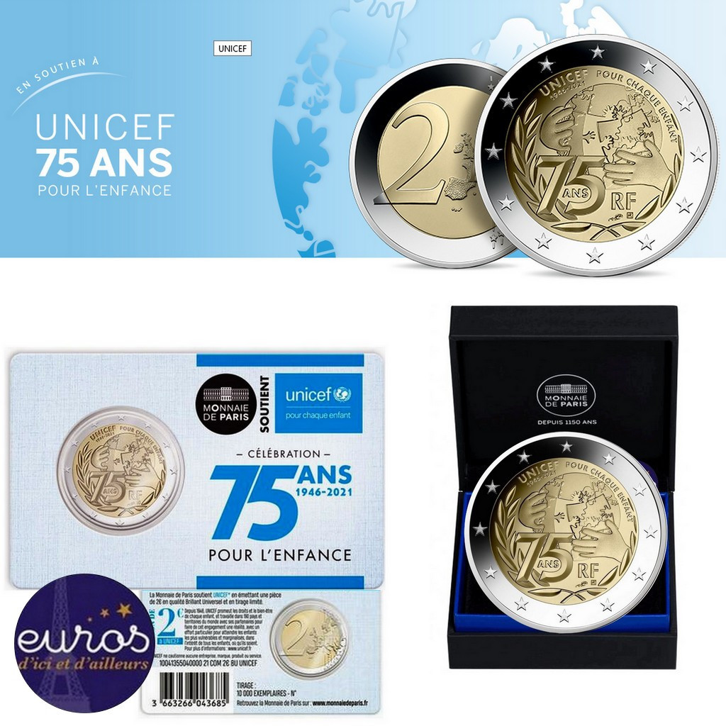 Coincard 2 euros commémorative FRANCE 2021 - 75 ans de l ...
