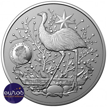 AUSTRALIE 2021 - 1$ AUD - Kangourou - Armoiries de l'Australie (1) - 1 oz argent 999,99‰ - avers et revers