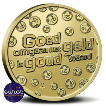 Coincard 2€ + médaille PAYS-BAS 2021 - Anniversaire de la semaine nationale de la monnaie - Avers et revers