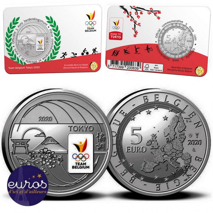 Coincard 5 euros BELGIQUE 2021 - Team Belgium - Version colorisée