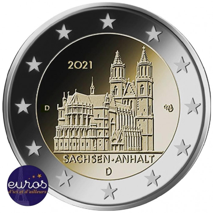 2 euros commémorative ALLEMAGNE 2021 - Cathédrale de Magdebourg - UNC