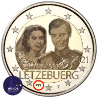 2 euros commémorative LUXEMBOURG 2021 - 40ème anniversaire Mariage - Version Photo - BU avec mintmark Pont Saint Selve