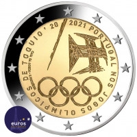 Avers de la pièce de 2 euros commémorative PORTUGAL 2021 - Jeux Olympiques à Tokyo - Belle Épreuve