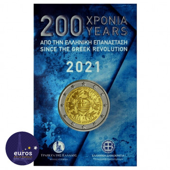 Coincard 2 euros commémorative GRÈCE 2021 - 200 ans depuis la Révolution Grecque