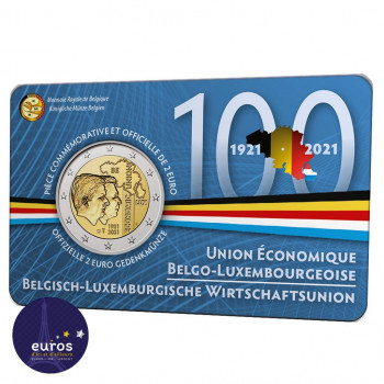 Coincard 2 euros BELGIQUE 2021 - Version Française - Union économique belgo-luxembourgeoise (UEBL) - BU