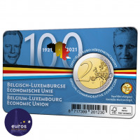 Revers du coincard de 2 euros BELGIQUE 2021 - Version Française - Union économique belgo-luxembourgeoise (UEBL) - BU