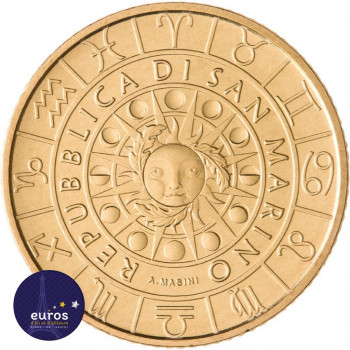 Revers de la pièce de 5 euros commémorative SAINT MARIN 2021 - Horoscope - Verseau