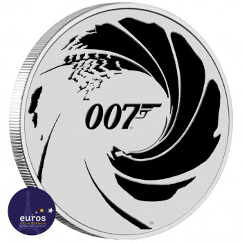 Avers de la pièce TUVALU 2022 - 1$ TVD - James Bond™ 007 - Logo colorisé noir - Argent 999‰