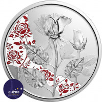 Avers de la Pièce de 10 euros commémorative AUTRICHE 2021 - Langage des Fleur, la Rose Argent - Belle Épreuve