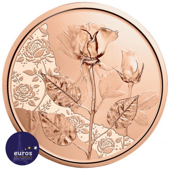 Avers de la pièce en cuivre de 10 euros commémorative AUTRICHE 2021 - Langage des Fleurs, La Rose