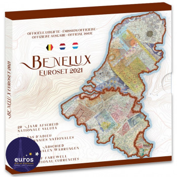 Set BU BENELUX 2021 - 20 ans d'adieu aux monnaies nationales du Benelux - Brillant Universel