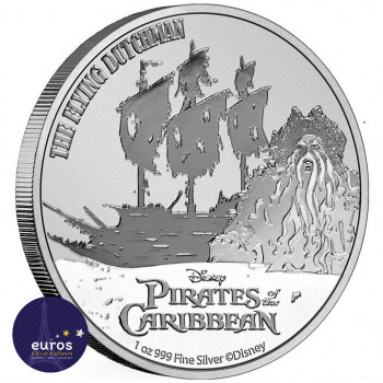 Pièce de NIUE 2021 - 2$ NZD Pirates des Caraïbes™ - The Flying Dutchman™ - 1oz argent - Bullion Coin