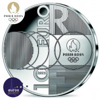 Revers de la pièce 10 euros FRANCE 2021 - Jeux Olympiques Paris 2024™ - Passation de drapeau Tokyo-Paris - Argent Belle Épreuve
