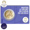 Avers du coincard 2 euros commémorative FRANCE 2021 - Jeux Olympiques Paris 2024 - Brillant Universel - Violet