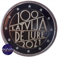 Pièce de 2 euros commémorative LETTONIE 2021 - 100 ans Reconnaissance République Lettonie - UNC