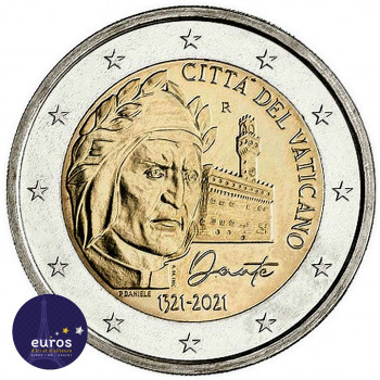 2 euros commémorative VATICAN 2021 - Dante Alighieri - Brillant Universel