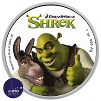 Avers de la pièce NIUE 2021 - 2$ NZD - Shrek™ - 1oz argent - Bullion Coin colorisé