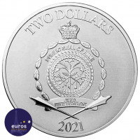 Revers de la pièce NIUE 2021 - 2$ NZD - Shrek™ - 1oz argent - Bullion Coin colorisé
