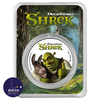 Avers Coincard NIUE 2021 - 2$ NZD - Shrek™ - 1oz argent - Bullion Coin colorisé