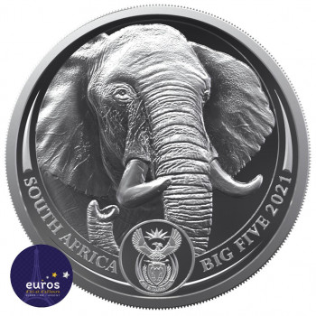 Avers bullion AFRIQUE du SUD 2021 - Big Five II Éléphant - Belle Épreuve