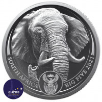 Avers bullion AFRIQUE du SUD 2021 - Big Five II Éléphant - Belle Épreuve