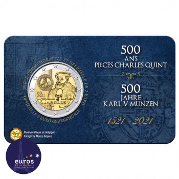 Coincard 2 euros BELGIQUE 2021 - 500 ans des pièces de Charles Quint - version française