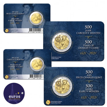 Coincard 2 euros BELGIQUE 2021 - 500 ans des pièces de Charles Quint - BU - Français et flamand