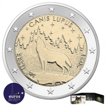 2 euros commémorative ESTONIE 2021 - Le Loup, Animal National - Brillant Universel