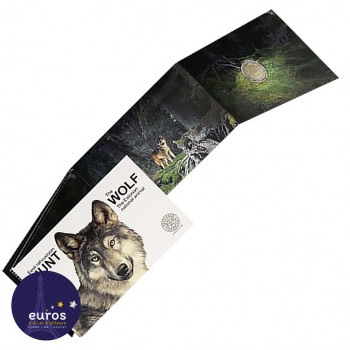 Coincard et pièce 2 euros commémorative ESTONIE 2021 - Le Loup, Animal National - Brillant Universel