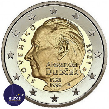 Rouleau 25 x 2 euros commémoratives SLOVAQUIE 2021 - 100ème anniversaire de la naissance d'Alexander Dubček - UNC