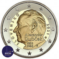 2 euros commémorative SLOVAQUIE 2021 - 100ème anniversaire de la naissance d'Alexander Dubček - BU