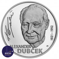 Avers de la pièce de 10 euros SLOVAQUIE 2021 - Naissance d'Alexander Dubček - Argent 900‰