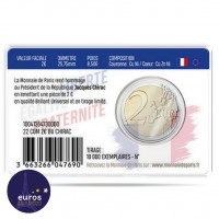 Revers du coincard 2 euros commémorative FRANCE 2022 - Jacques CHIRAC - Brillant Universel