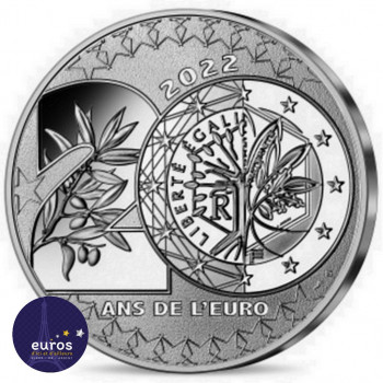 20 euros FRANCE 2022 - La Semeuse - 20ème anniversaire de l'Euro - argent 900‰