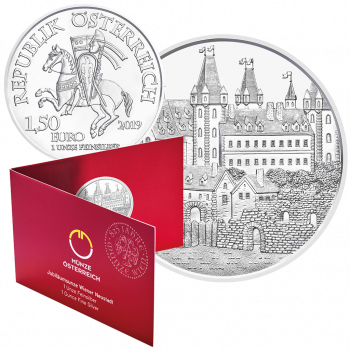 Coincard 1,5 euros AUTRICHE 2019 - 825 ans de la Monnaie de Vienne - 1 once (oz) argent - Bullion - 2 de 3