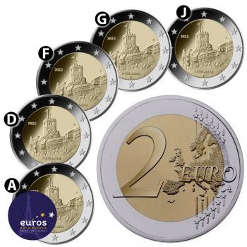5 x rouleau 2 euros commémoratives ALLEMAGNE 2022 - Thüringen - ADFGJ - UNC