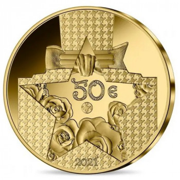 Avers de la pièce de 50 euros FRANCE 2021 - DIOR® - OR 1/4oz - Excellence à la Française - Belle Épreuve