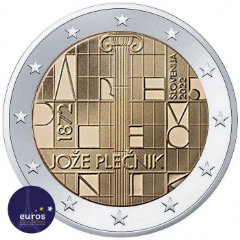 Pièce de 2 euros commémorative SLOVÉNIE 2022 - 150ème anniversaire de la naissance de Jože Plecnik - UNC