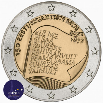 Coincard 2 euros commémorative ESTONIE 2022 - 150 ans de la Société des Littérateurs Estoniens - BU