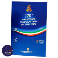 Coincard 2 euros commémorative ITALIE 2022 - 170 ans de la Police nationale italienne - Brillant Universel