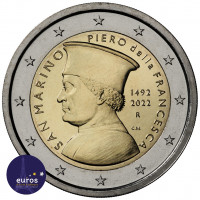 Pièce de 2 euros commémorative SAINT MARIN 2022 -  Piero della Francesca - Brillant Universel - copright autorisation E274  845