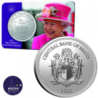 Coincard 2,5 euros MALTE 2022 -Jubilé de Platine de Sa Majesté La Reine - 2022 - Brillant Universel