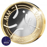 Avers de la pièce de 5 euros commémorative FINLANDE 2022 - Championnat du Monde de Hockey - BU