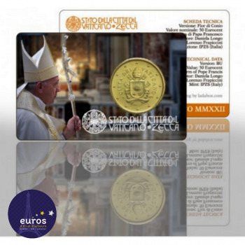 Coincard 0,50€ VATICAN 2022 n°13 - Le Saint Père - Brillant Universel