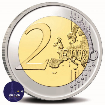 Revers de la pièce de 2 euros commémorative commune PAYS-BAS 2022 - 35ème anniversaire Erasmus + - Belle Épreuve