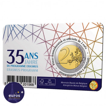 Coincard piece 2 euros BELGIQUE 2022 - Version Flamande - Erasmus + - BU