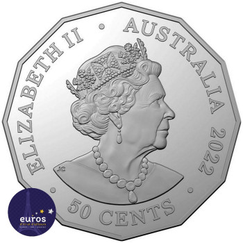 Coincard AUSTRALIE 2022 - 0,50$ AUD - Jubilé de Platine de Sa Majesté La Reine - UNC