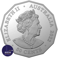 Coincard AUSTRALIE 2022 - 0,50cent ($) AUD - Jubilé de Platine de Sa Majesté La Reine - UNC